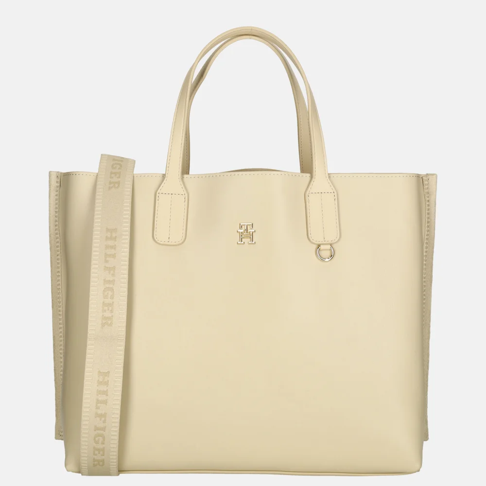 Tommy Hilfiger Iconic Tommy satchel handtas beige bij Duifhuizen